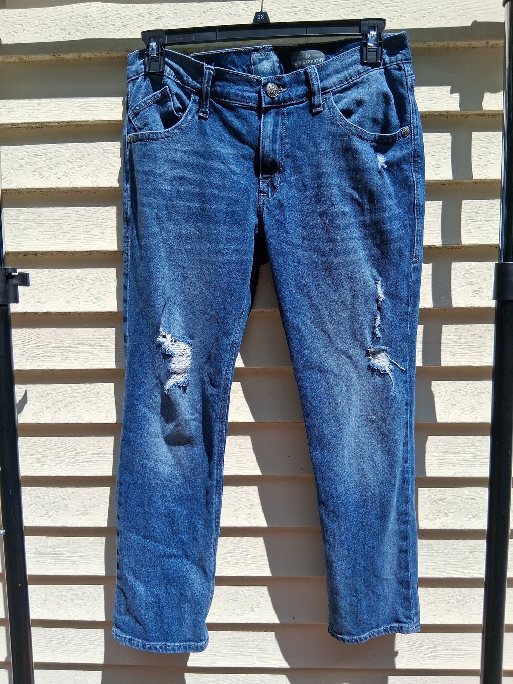 Rock & Republic Slim Straight Jeans Men's Size 34 x 30 Medium Wash Blue